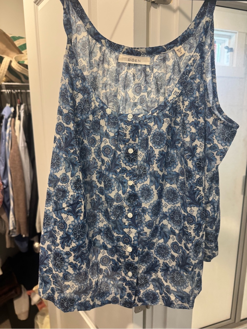 DÔEN NALINA TOP -- BLEU SOLEIL FLEURIT